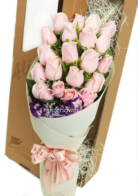 玫瑰花束 盒裝,蘇菲亞粉玫盒裝花