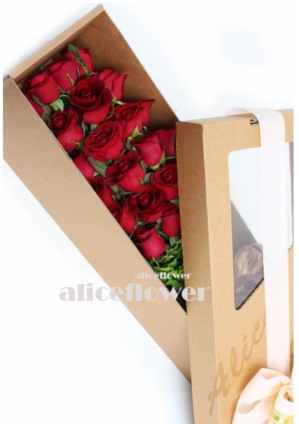 盒裝花,摯愛情戀紅玫盒裝花