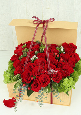 Roses Bouquet,Heart Shaped Red Rose Potted Flowers