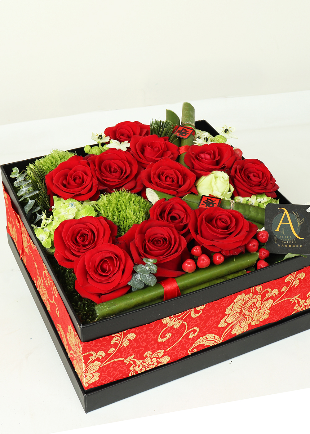 西洋情人節花束-瑰蜜故事紅玫盆花, 台北愛麗絲花坊網路花店.