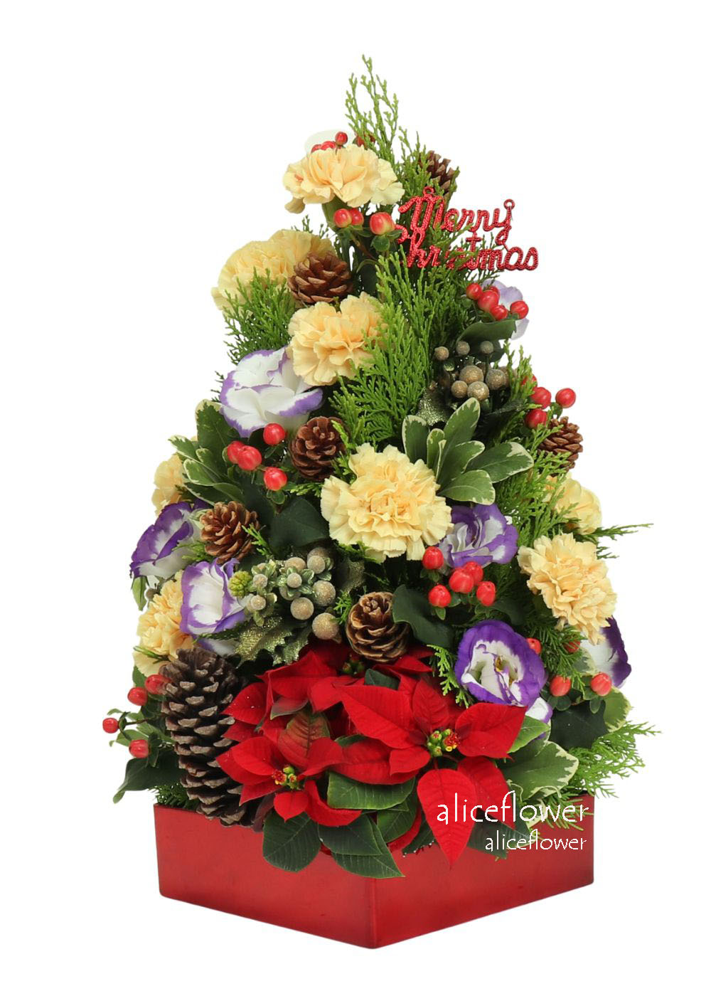 Merry Christmas & Happy New.Year,Xmas Flowers Magic