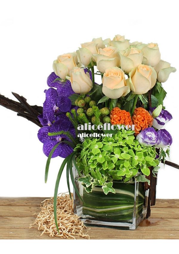 Autumn Flowers Arranged,Golden Orange