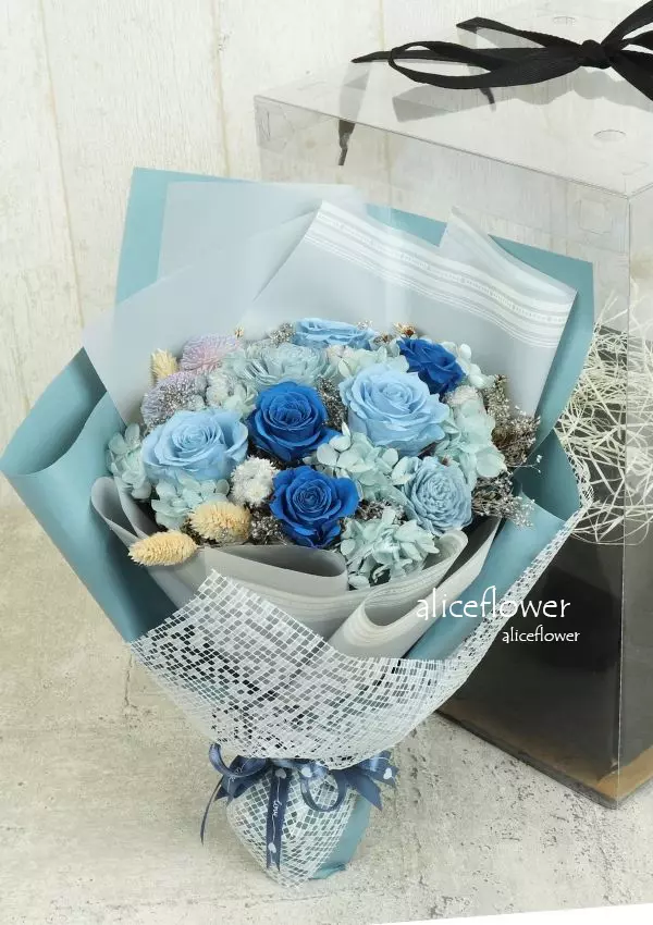 台北當日送花訂花,蒂芬尼花園*永生藍玫瑰