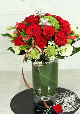 Chinese Valentine Day Bouquet in Vase,Unique Chic