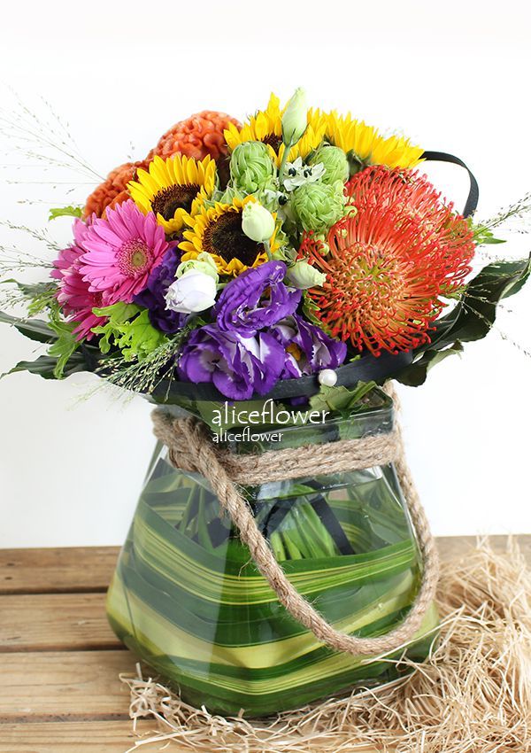 Bouquet in Vase,Colorful garden