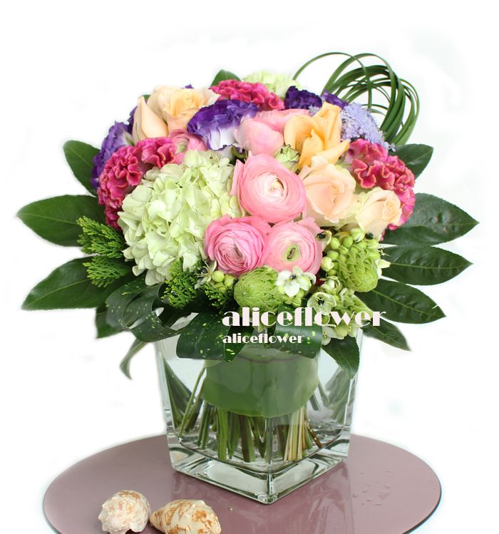 Spring Bouquets in Vase,Beautiful Garden