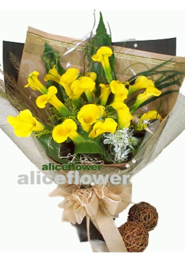 Graduate Bouquet,Yellow Calla lily cheer