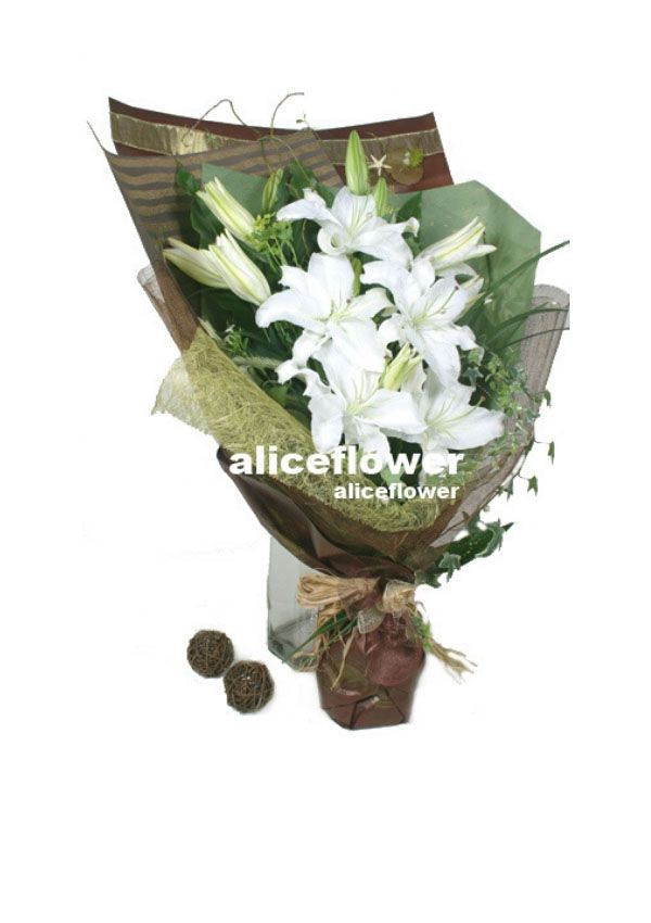 Hand wrapped bouquet,Candy Lily