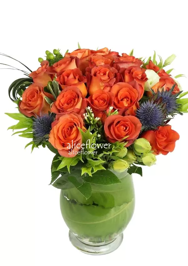 @[Imported Rose Bouquets in Vase],Coffee Break  fwi009