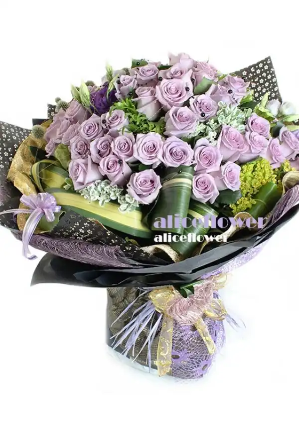@[Rose Bouquet 99 roses],Pretty Purple Love Roses
