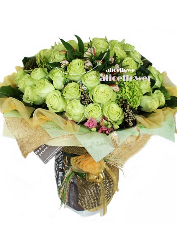 Imported Rose Bouquets,Green star dream