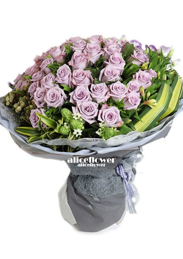 Chinese Valentine Bouquet,Provence Rhapsody Violet Roses
