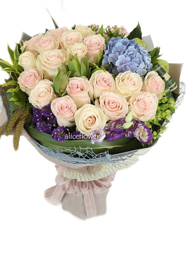 Imported  Roses,Flori goddess pink rose bouquet