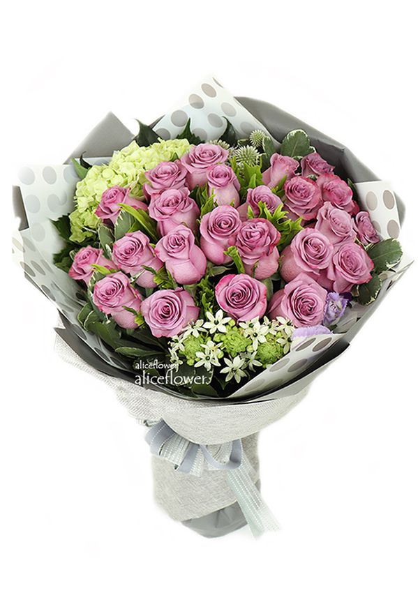 Birthday bouquet,Venus Love Imported Violet Roses