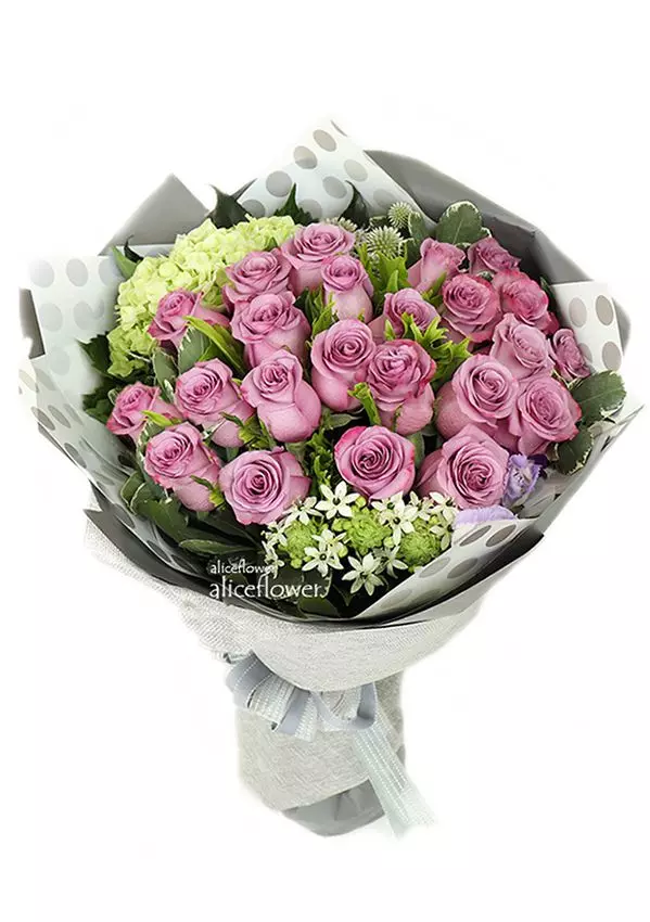 @[Chinese Valentine Bouquet],Venus Love Imported Violet Roses