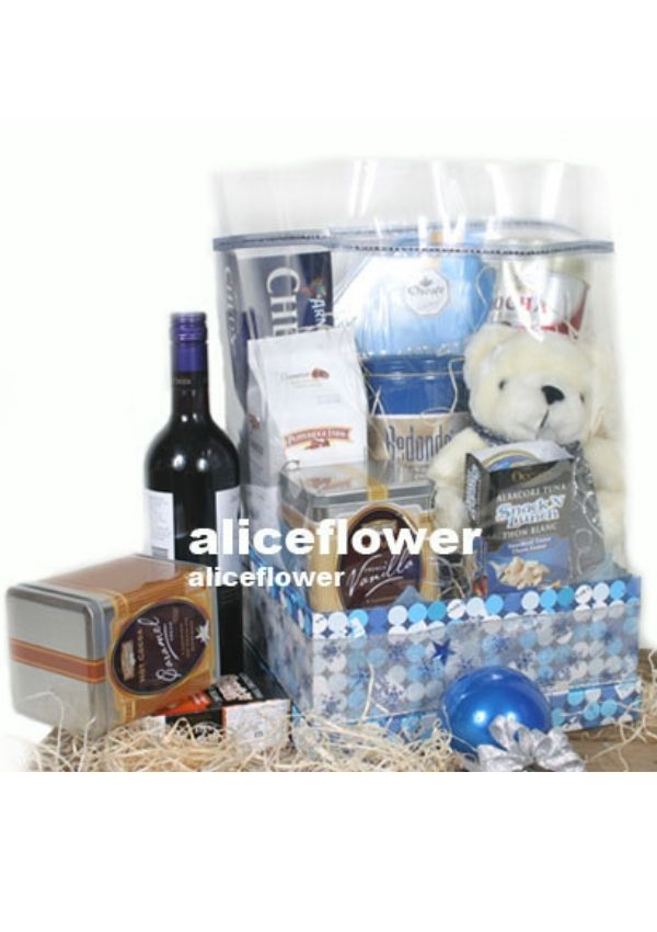 X´mas Hamper Basket,Blue Hamper