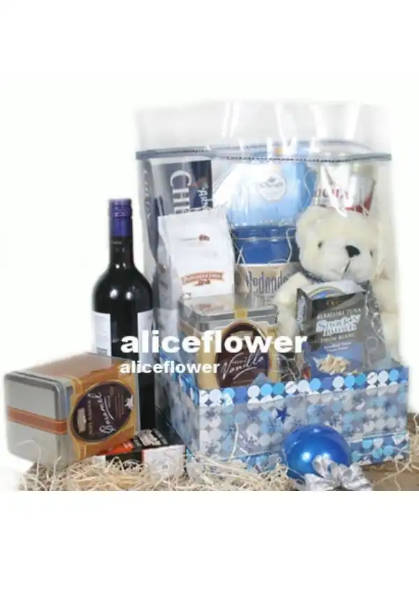 聖誕節禮盒,禮籃,藍色耶誕禮籃