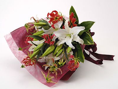日本,百合紅蘭花束