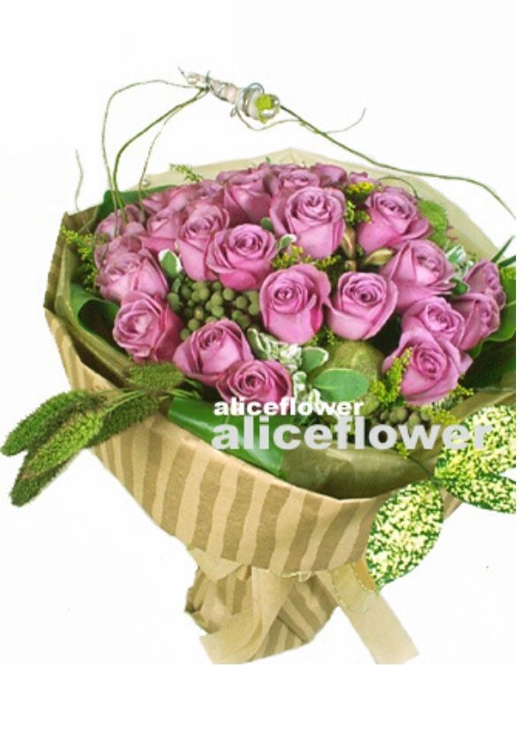 Happy Birthday Flowers,Love Paris Violet Roses