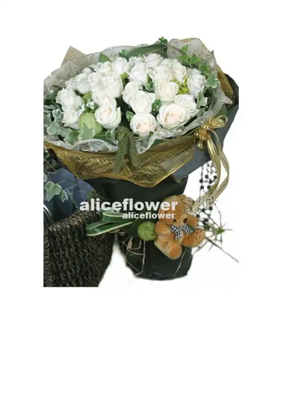 @[Roses Bouquet],White princess