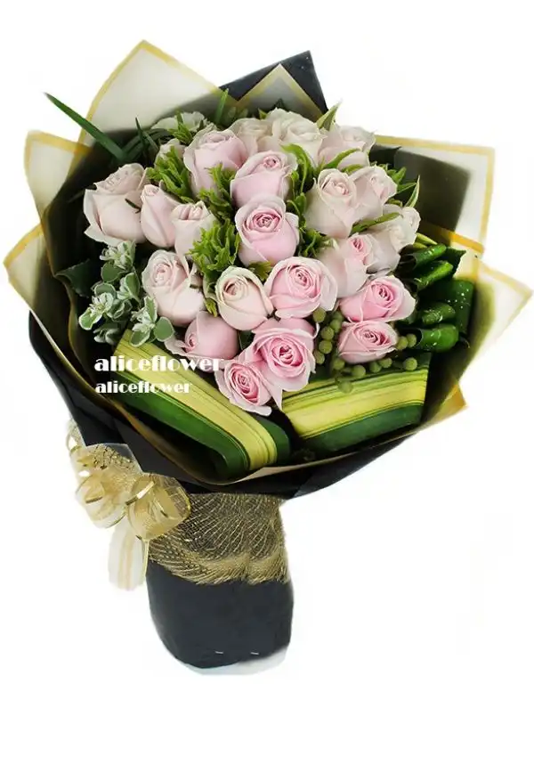 @[Happy Birthday Flowers],Pink Roses Waltz