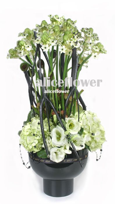 Floral Arranged,Green Unique