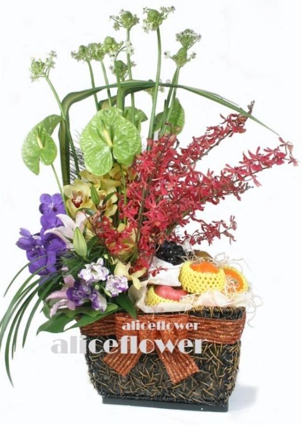 Chinese New Year Flowers,Delight fruit basket