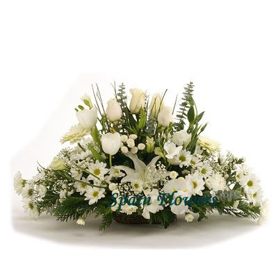 西班牙,喪禮盆花(白色系)