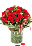 Bouquet in Vase- Red Actress Imported Roses