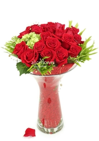 Autumn Flowers Vase,Red Love Kiss